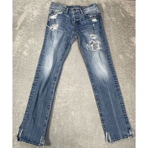 Abercrombie‎ & Fitch Jeans Women's 28X29 Blue Distressed Ripped Distressed